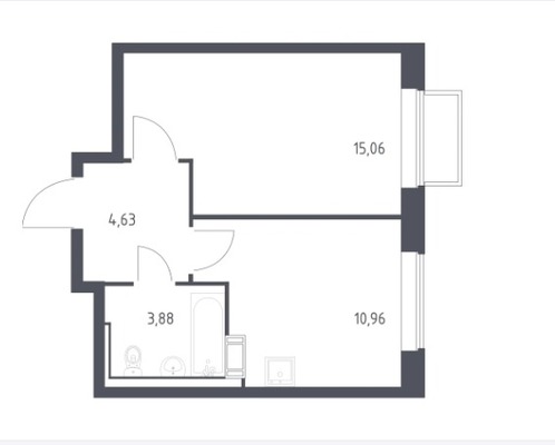 Продам однокомнатную (1-комн.) квартиру, 3-й туп, 6к1, Мирный п