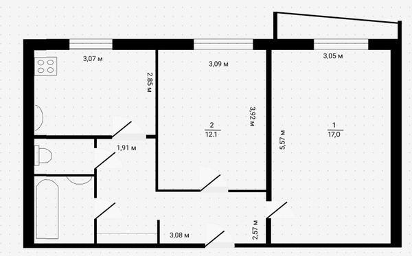 Продам двухкомнатную (2-комн.) квартиру, Ямашева пр-кт, 78, Казань г