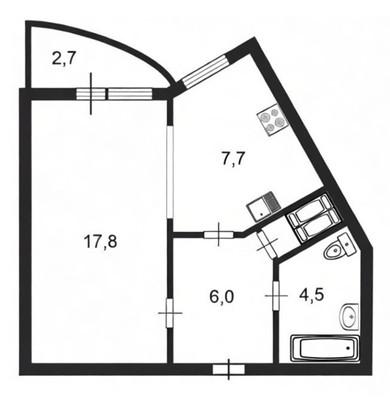 Продам однокомнатную (1-комн.) квартиру, Вербная ул, 19к1, Санкт-Петербург г