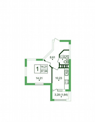 Продам однокомнатную (1-комн.) квартиру, Крымской весны ул, 13, Мирное с