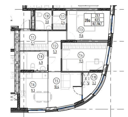 Продам двухкомнатную (2-комн.) квартиру, 65-летия Победы ул, 32к1, Пенза г
