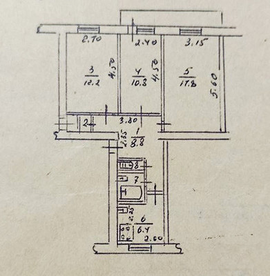 Продам трехкомнатную (3-комн.) квартиру, Нижнегорская ул, 41, Белогорск г