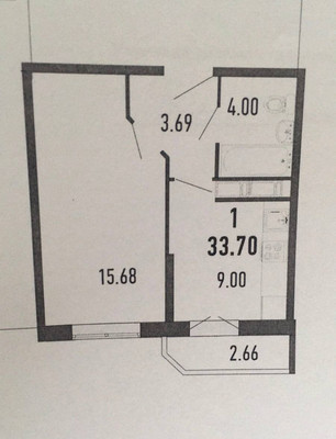 Продам однокомнатную (1-комн.) квартиру, Екатерининская ул, 14, Мурино п