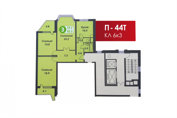 Сдам трехкомнатную (3-комн.) квартиру, Кашёнкин Луг ул, 6к3, Москва г