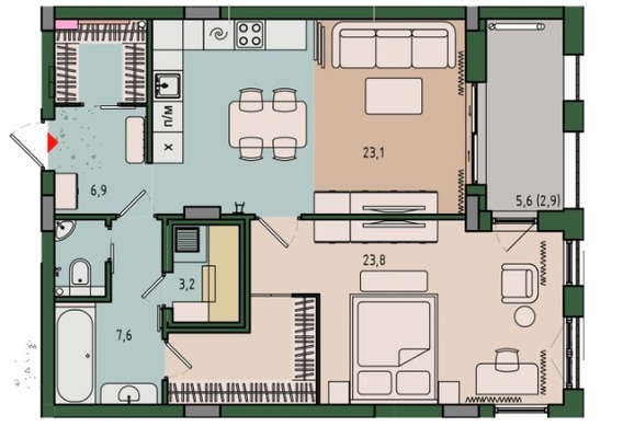 Продам однокомнатную (1-комн.) квартиру (долевое), Молодой гвардии ул, 36к2, Калининград г