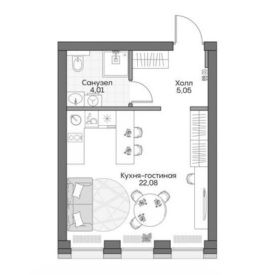 Продам однокомнатную (1-комн.) квартиру (долевое), Автозаводская ул, 24к1, Москва г