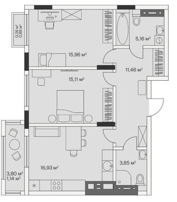 Продам двухкомнатную (2-комн.) , 2-й Портовый пер, 2, Малое Исаково п