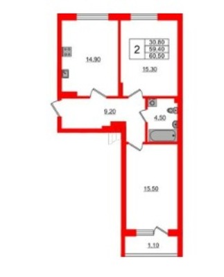 Продам двухкомнатную (2-комн.) квартиру (долевое), Подполковника Емельянова ул, Калининград г