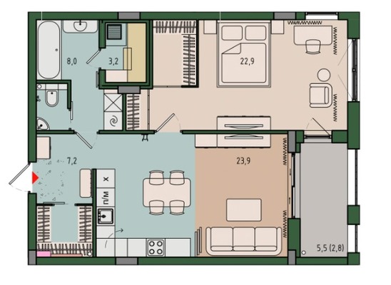 Продам однокомнатную (1-комн.) квартиру (долевое), Молодой гвардии ул, 36к2, Калининград г
