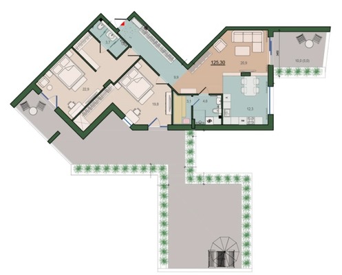 Продам трехкомнатную (3-комн.) , Молодой гвардии ул, 34к4, Калининград г