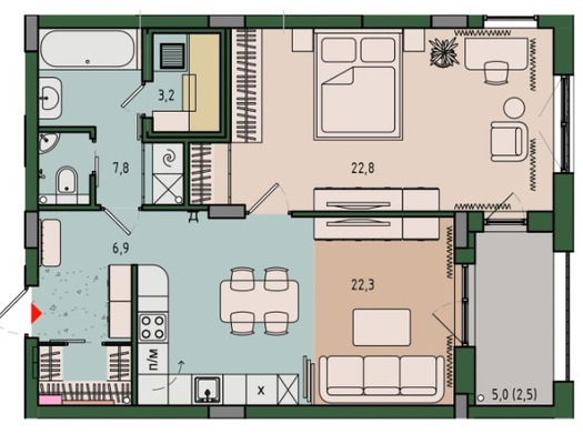Продам однокомнатную (1-комн.) квартиру (долевое), Молодой гвардии ул, 36к2, Калининград г