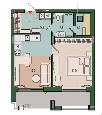 Продам однокомнатную (1-комн.) квартиру (долевое), Молодой гвардии ул, 36к2, Калининград г