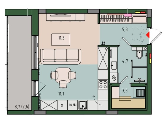 Продам однокомнатную (1-комн.) квартиру (долевое), Молодой гвардии ул, 36к2, Калининград г