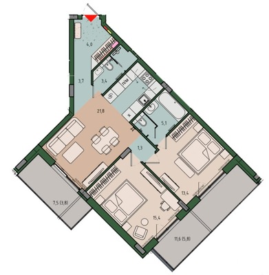 Продам двухкомнатную (2-комн.) квартиру (долевое), Молодой гвардии ул, 36к1, Калининград г