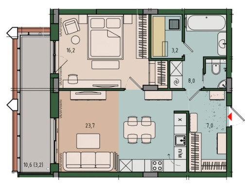 Продам однокомнатную (1-комн.) квартиру (долевое), Молодой гвардии ул, 36к1, Калининград г