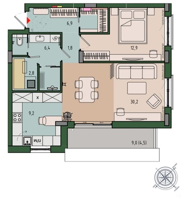 Продам двухкомнатную (2-комн.) квартиру (долевое), Молодой гвардии ул, 36к1, Калининград г
