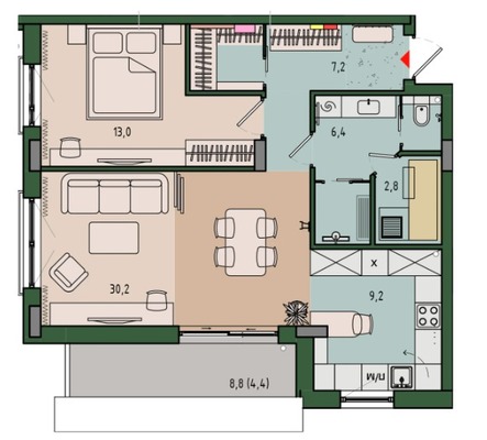 Продам двухкомнатную (2-комн.) квартиру (долевое), Молодой гвардии ул, 36к1, Калининград г