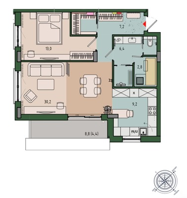 Продам двухкомнатную (2-комн.) квартиру (долевое), Молодой гвардии ул, 36к1, Калининград г