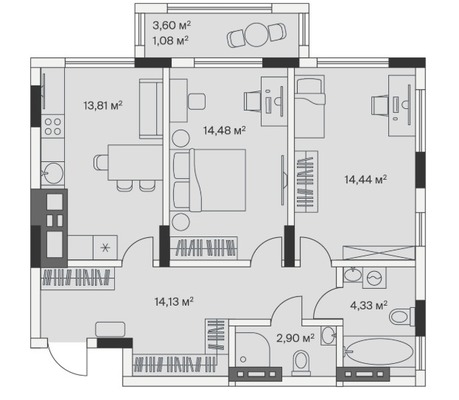 Продам двухкомнатную (2-комн.) , 2-й Портовый пер, 1, Малое Исаково п