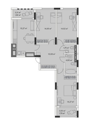 Продам трехкомнатную (3-комн.) , 2-й Портовый пер, 1, Малое Исаково п