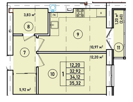 Продам однокомнатную (1-комн.) квартиру (долевое), Краковский б-р, Гурьевск г