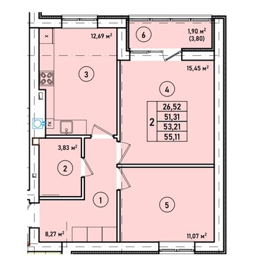 Продам двухкомнатную (2-комн.) квартиру (долевое), Краковский б-р, Гурьевск г