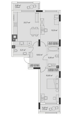 Продам двухкомнатную (2-комн.) , 2-й Портовый пер, 2, Малое Исаково п