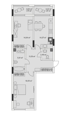 Продам двухкомнатную (2-комн.) , 2-й Портовый пер, 2, Малое Исаково п