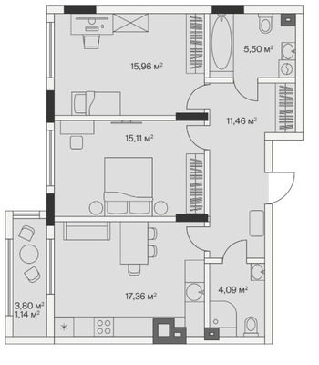 Продам двухкомнатную (2-комн.) , 2-й Портовый пер, 2, Малое Исаково п