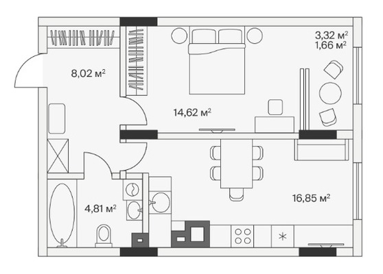 Продам однокомнатную (1-комн.) , 2-й Портовый пер, 2, Малое Исаково п