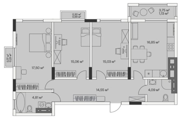 Продам трехкомнатную (3-комн.) , 2-й Портовый пер, 2, Малое Исаково п