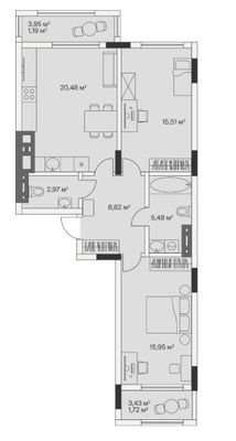 Продам двухкомнатную (2-комн.) , 2-й Портовый пер, 2, Малое Исаково п