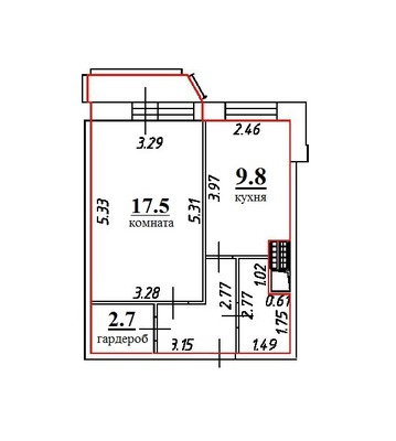 Продам однокомнатную (1-комн.) квартиру, Европейский пр-кт, 14к3, Кудрово г
