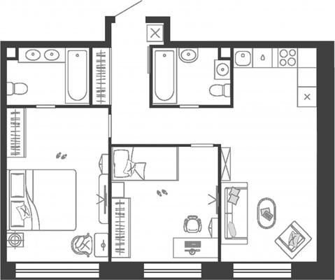 Продам двухкомнатную (2-комн.) квартиру, Ларионова ул, 5, Москва г