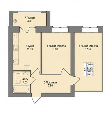 Продам двухкомнатную (2-комн.) квартиру, Анникова ул, 12, Йошкар-Ола г