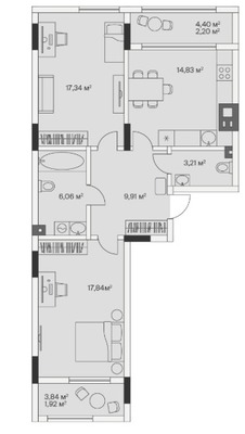 Продам двухкомнатную (2-комн.) , 2-й Портовый пер, 3, Малое Исаково п