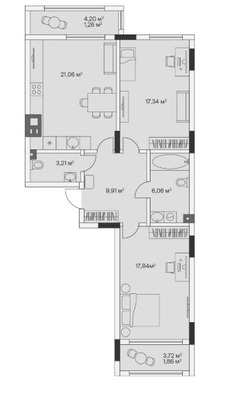 Продам двухкомнатную (2-комн.) , 2-й Портовый пер, 3, Малое Исаково п