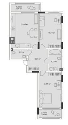 Продам двухкомнатную (2-комн.) , 2-й Портовый пер, 3, Малое Исаково п