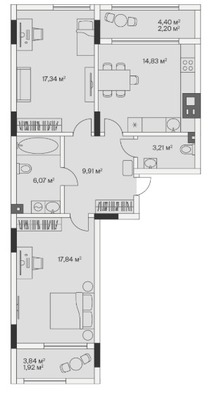 Продам двухкомнатную (2-комн.) , 2-й Портовый пер, 3, Малое Исаково п