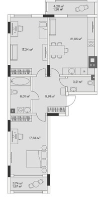 Продам двухкомнатную (2-комн.) , 2-й Портовый пер, 3, Малое Исаково п