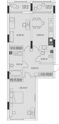Продам двухкомнатную (2-комн.) , 2-й Портовый пер, 3, Малое Исаково п