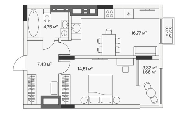 Продам однокомнатную (1-комн.) , 2-й Портовый пер, 2, Малое Исаково п