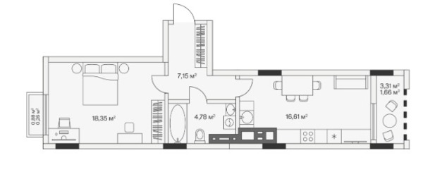 Продам однокомнатную (1-комн.) , 2-й Портовый пер, 2, Малое Исаково п