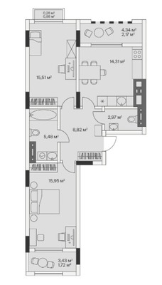 Продам двухкомнатную (2-комн.) , 2-й Портовый пер, 2, Малое Исаково п