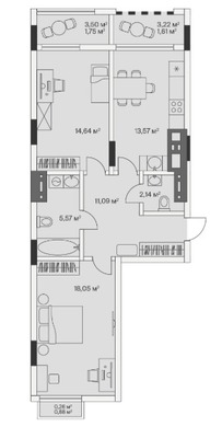 Продам двухкомнатную (2-комн.) , 2-й Портовый пер, 2, Малое Исаково п