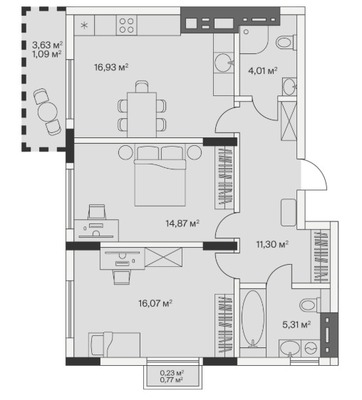 Продам двухкомнатную (2-комн.) , 2-й Портовый пер, 2, Малое Исаково п