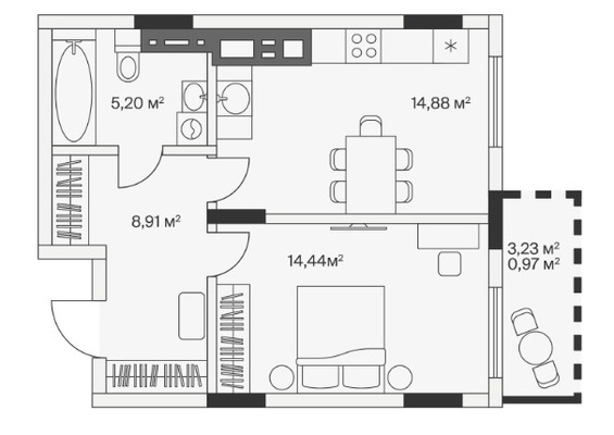 Продам однокомнатную (1-комн.) , 2-й Портовый пер, 2, Малое Исаково п