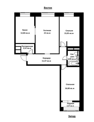 Продам трехкомнатную (3-комн.) квартиру, Красуцкого ул, 3Ак2, Санкт-Петербург г