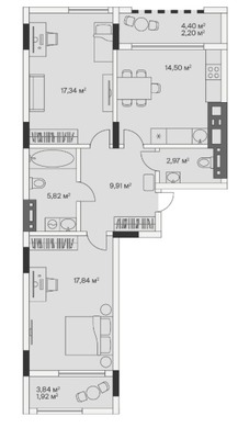 Продам двухкомнатную (2-комн.) , 2-й Портовый пер, 3, Малое Исаково п