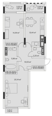 Продам двухкомнатную (2-комн.) , 2-й Портовый пер, 3, Малое Исаково п